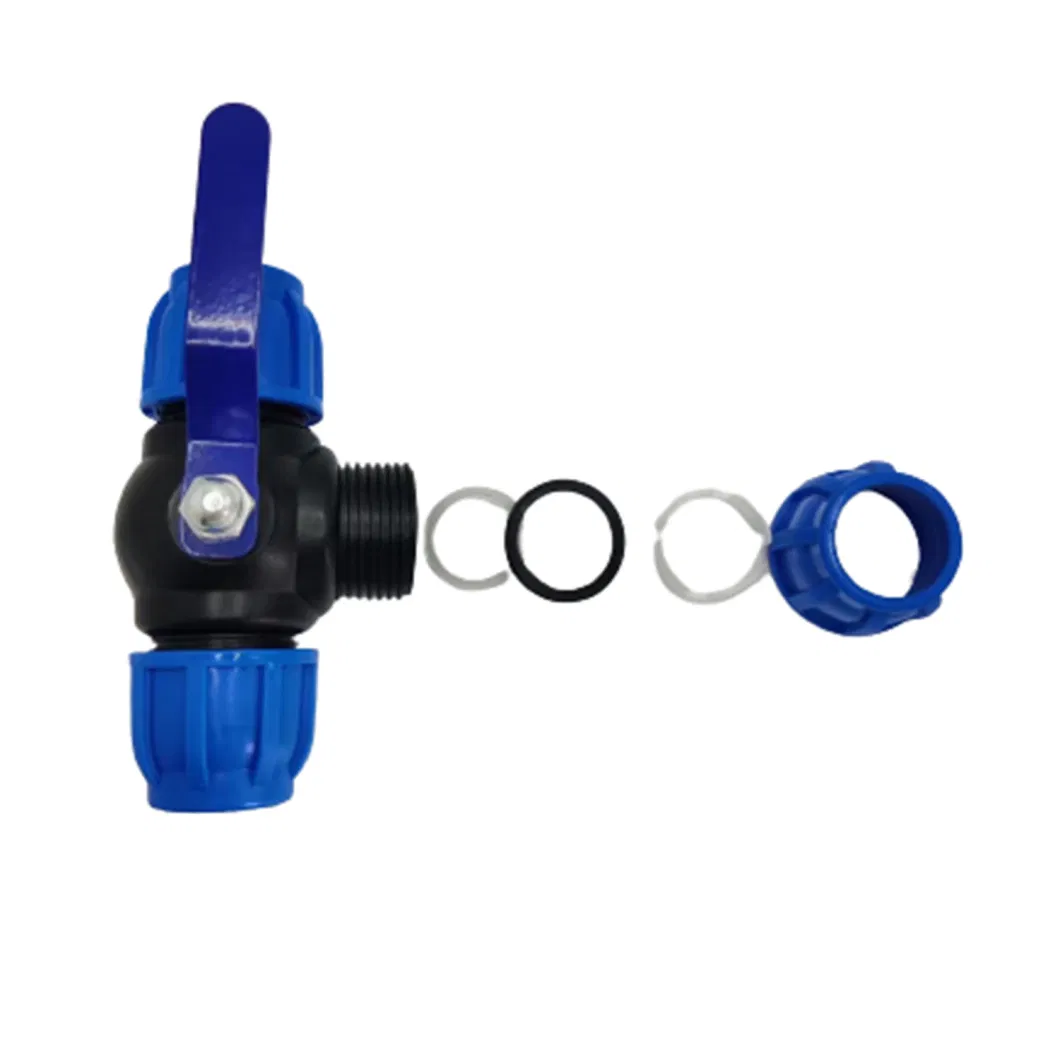 PE PP Connection Iron Handle Three-Way Valve for Farmland Irrigation