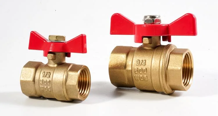 D&R China Valve Manu Factory Bsp NPT Nickel Coating Material 1/2 Inch Brass Ball Valve with Iron Ball Aluminum Butterfly Handle