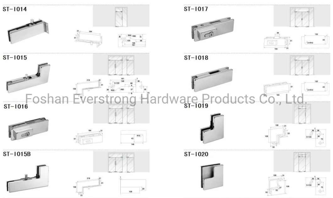 Stainless Steel Swing Sliding Frameless Office Glass Door Panel Hardware Patch Fitting