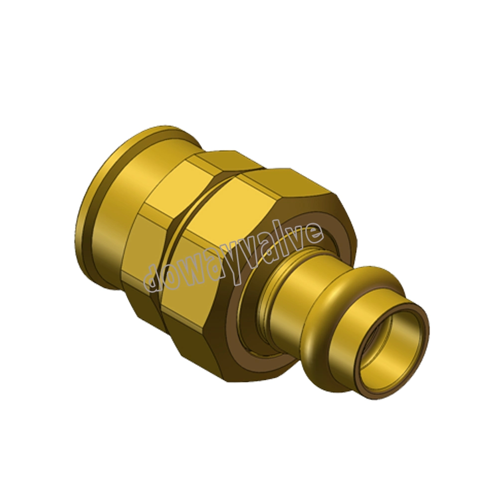 Cw617n Brass Roll Grove to Copper Adapter Press Fitting