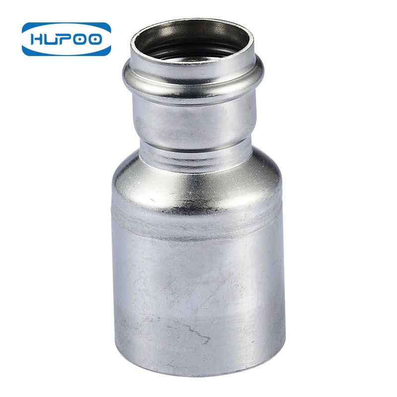 Stainless Steel Pipe Joint Push Fit Straight Reducer Pipe Coupling Inxo Hydraulic Fittings V Profile