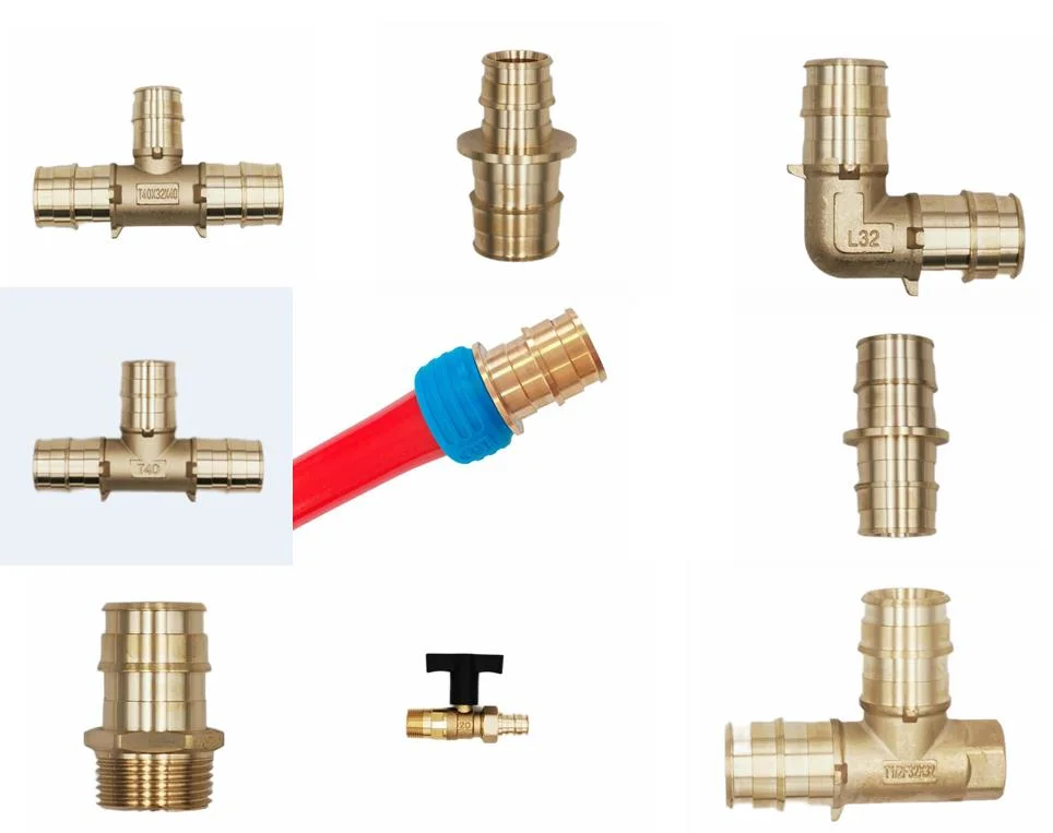 Pex Brass Fitting Female Tee Quick&Easy Fitting Brass Fitting