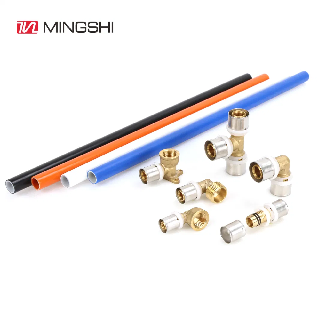 Mingshi Plumbing Materials Floor Heat Water Supply Pexalpex Pipe Fitting with Watermark/Acs/Aenor Wall Plated Male Elbow Press Brass Fittings
