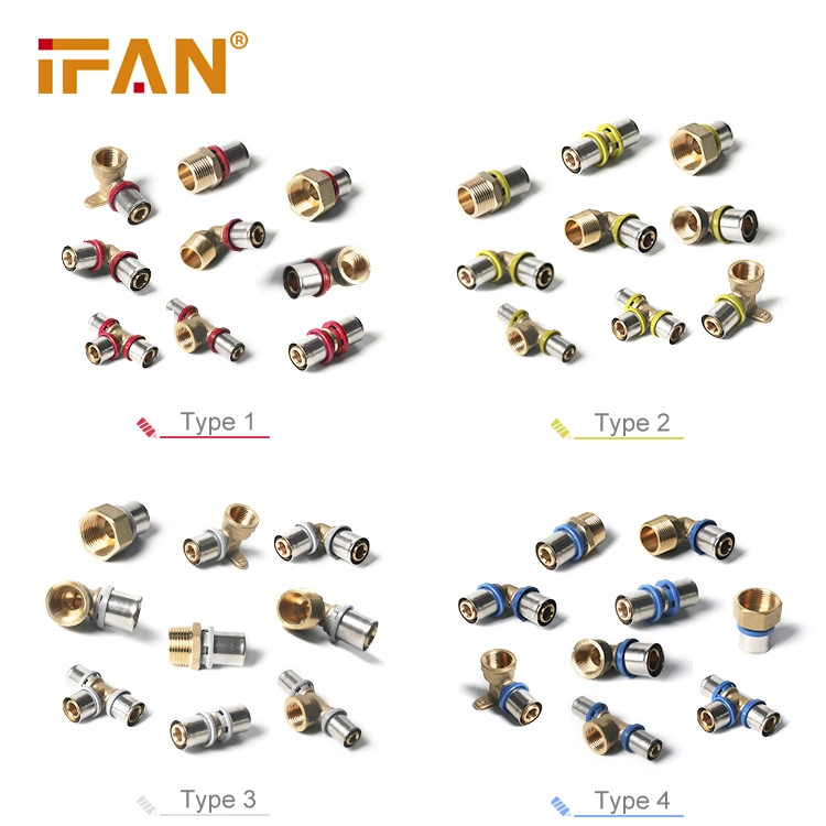 IFAN Customized 16-32mm Hot Sale Pex Brass Elbow Pipe Connecting Press Fittings