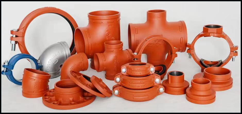 Ductile Iron Grooved Fittings Grooved Elbow 90 Degree FM, UL Epoxy Red