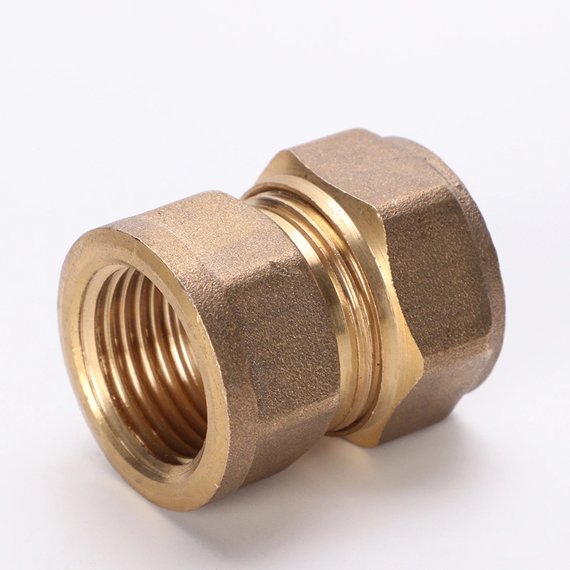 Brass Compression Female Thread Coupling Fitting for Copper Pipe