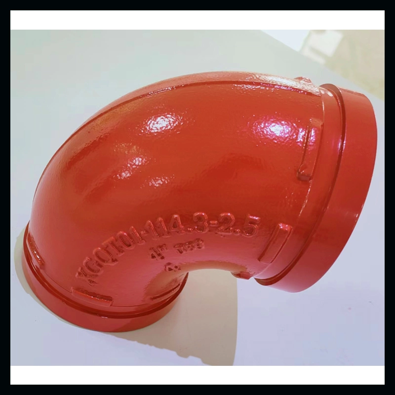 Ductile Iron Grooved Fittings Grooved Elbow 90 Degree FM, UL Epoxy Red