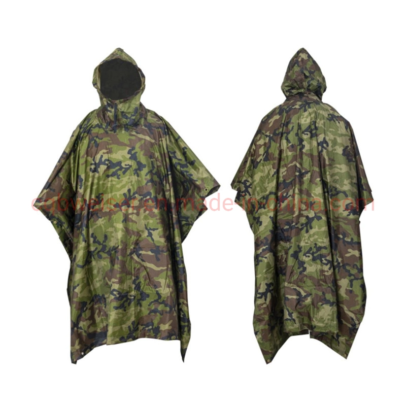 Factory Outdoor Mountaineering Adult One-Piece Cape Raincoat Camouflage Poncho Wholesale