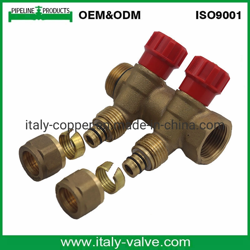 2way Pex-Al-Pex Brass Compression Pipe Fitting for Water Manifold