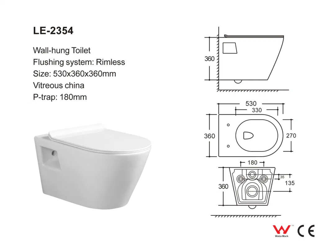 Hot Product Wall Hung Sanitary Ware Sanitary Accessories Family Toilet Le-2354-2A