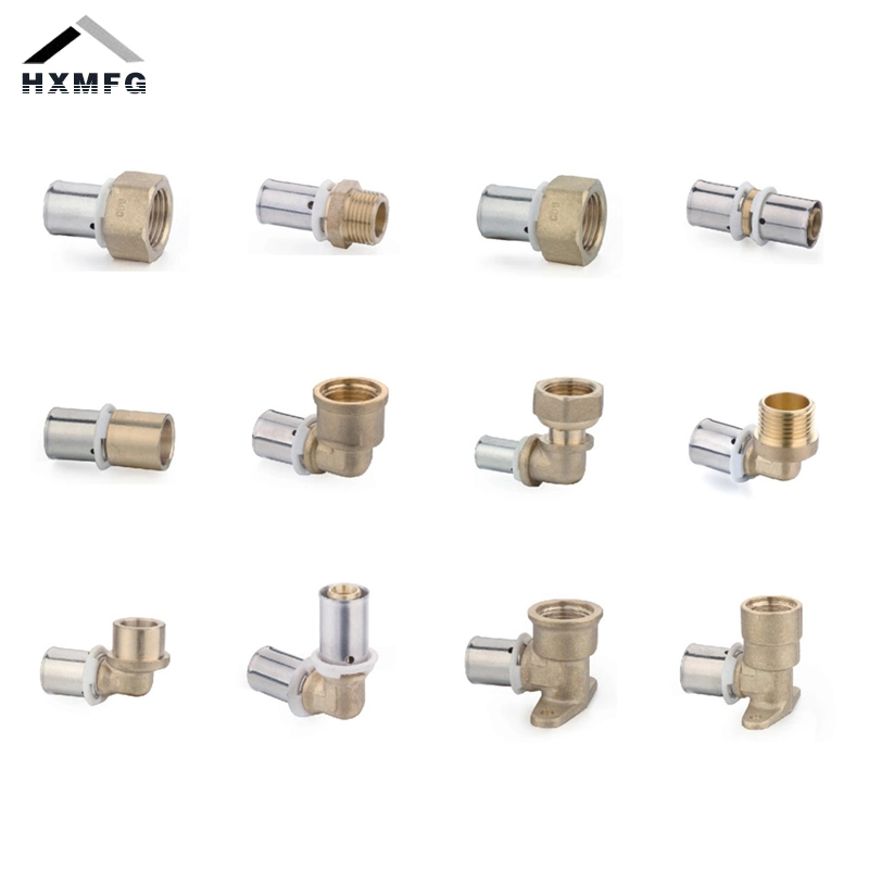 Brass End Female Stainless Steel Cover Press Pex Fitting Elbow