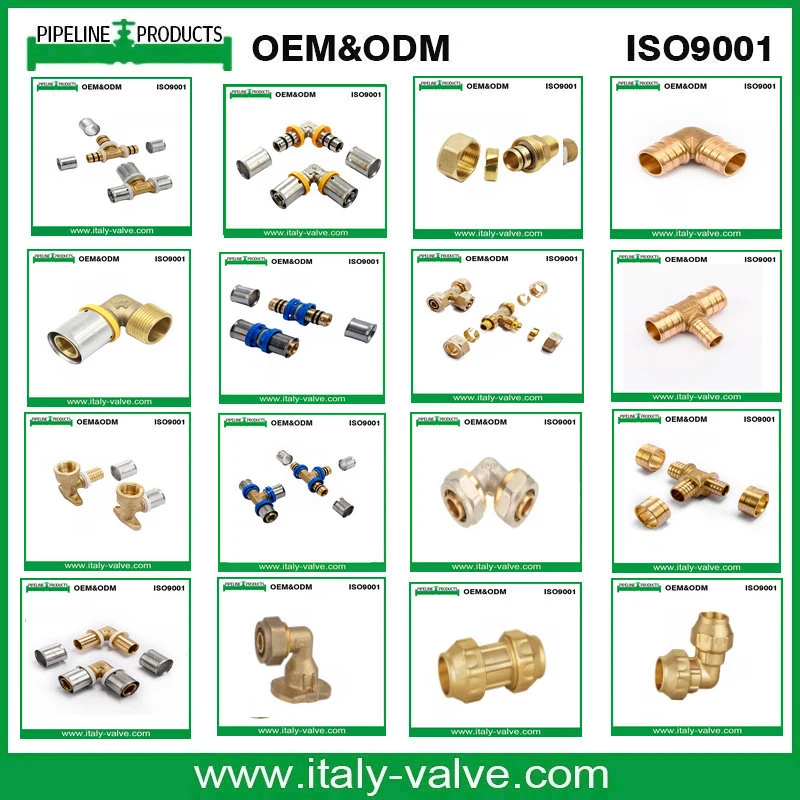 90 Degree Brass Compression Tee Fitting for Pex Pipe