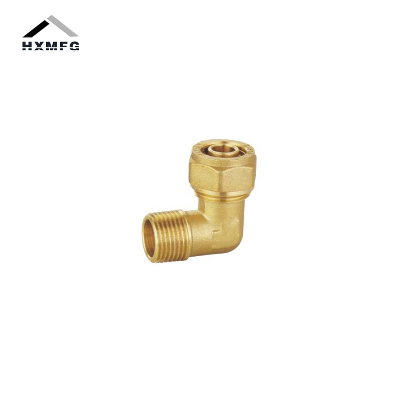 Full Range Brass Male Compression Press Fitting Elbow for Pex Pipe