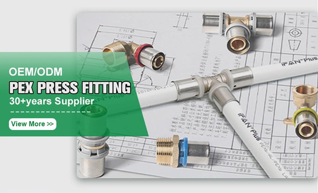 Ifan Pex Pipe Brass Press Fittings U Type with Stainless Steel Sleeves Coupling Pex Fittings