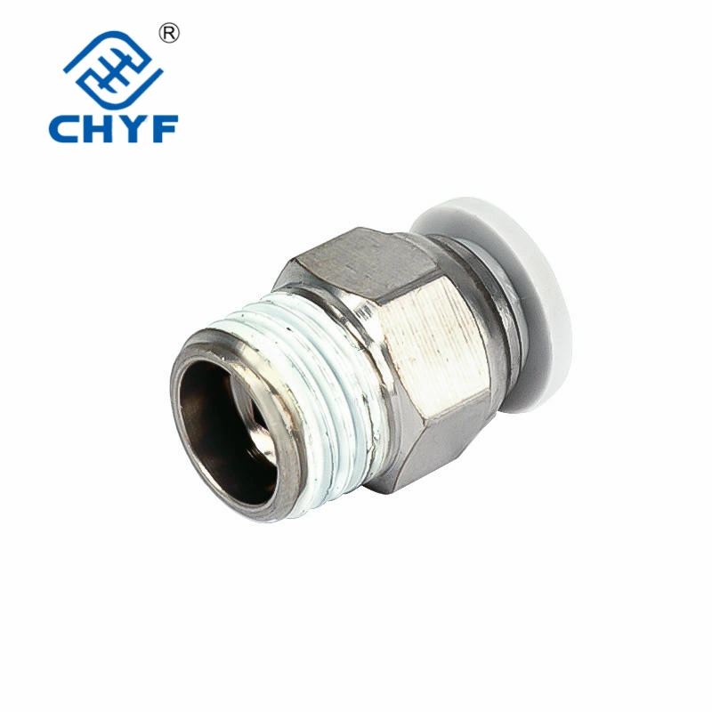 Male Run Tee Brass Nicked Fitting, Pneumatic Metal Push in Fitting, Brass Compression Fittings