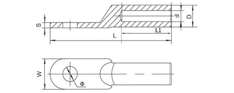 Copper Transition Lug Dt Series 10-300 Copper Lug National Standard Cable Lug Cold Pressed Cable Fittings