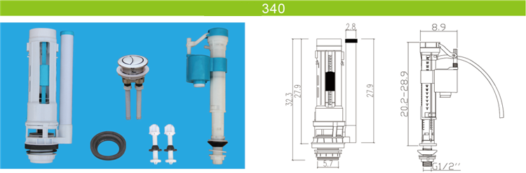 Factory Direct Supply Washroom Toilet Cistern Fittings Water Flush Valve