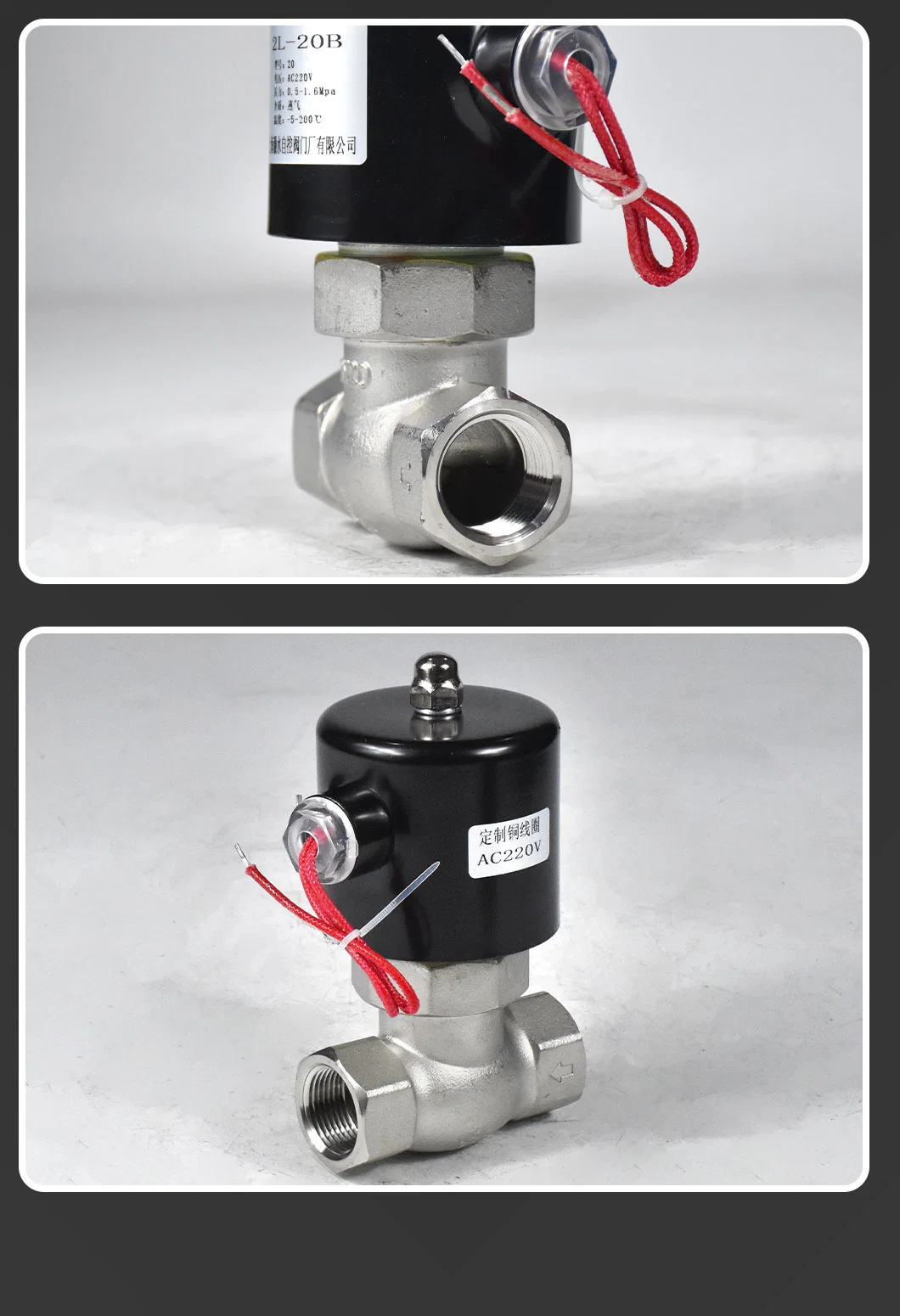 Piston Type High Temperature Steam Valve Solenoid Valve AC220V