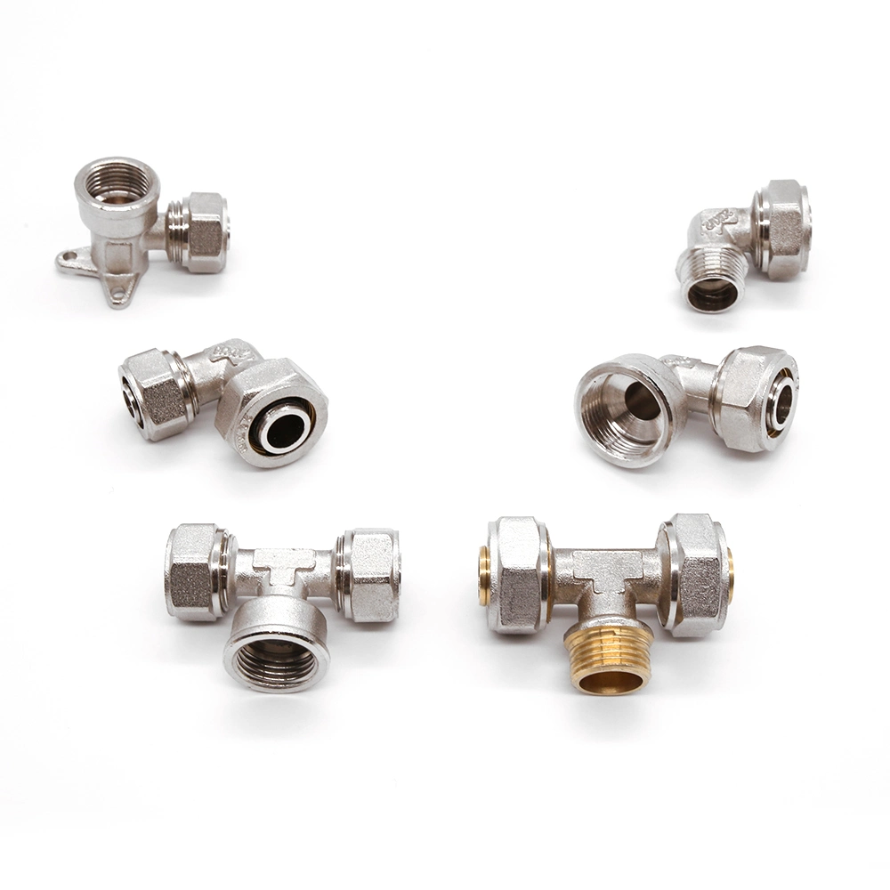 Pex-Al-Pex Brass Compression Fittings with Nickle Plated Straight Nipple Female Fittings
