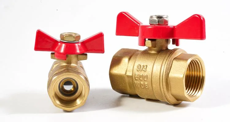 D&R China Valve Manu Factory Bsp NPT Nickel Coating Material 1/2 Inch Brass Ball Valve with Iron Ball Aluminum Butterfly Handle