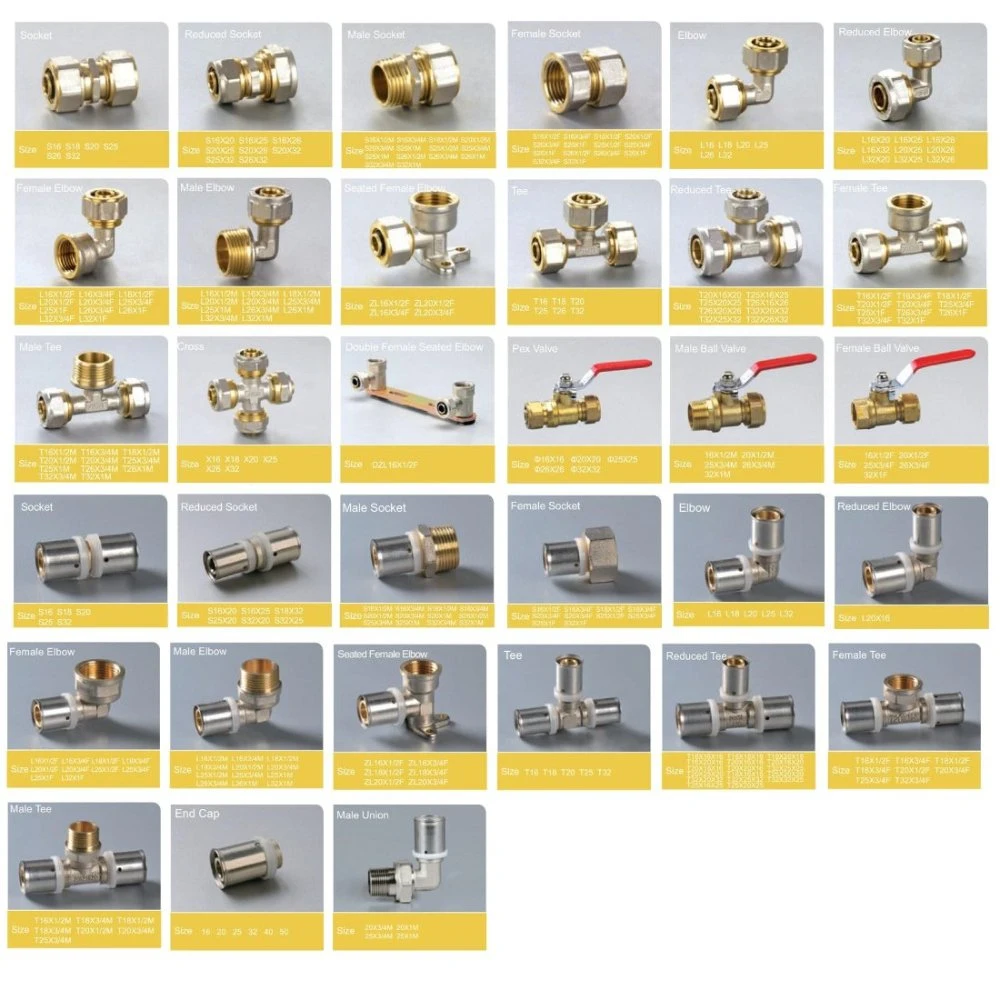 Competitive Price Brass Elbow Fitting Compression Fit Male and Female Ends 2 Inch Brass 90 Degree/45 Degree Elbow