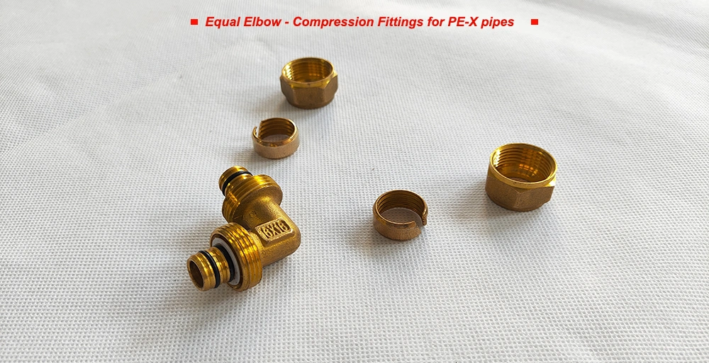 Brass Equal Elbow Compression Fittings for Pex Pipe