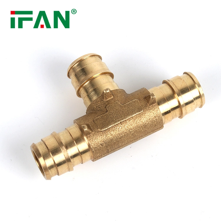 Ifan Pex Crimp Fitting Brass Pex Female Hose Barb Tee Tube Coupling Sliding Fittings