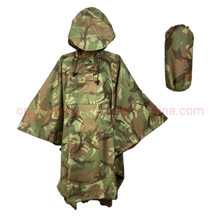 Outdoor Riding Poncho Camouflage Multifunctional Overall Raincoat Work as Carpet