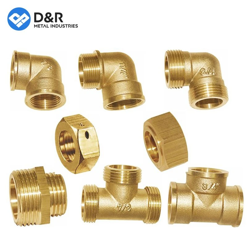 D&R Metal Full Size Custom Thread Tee Brass Plumbing Quick Connect Fitting 90 Degree Elbow Union 1/2 Inch~1&quot; Brass Fitting