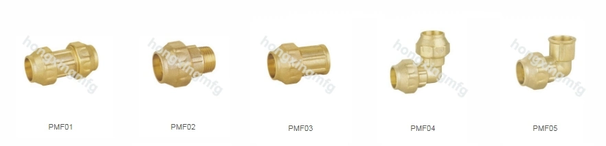 Brass or Dzr Compression Fittings Female Tee for PE Pipe