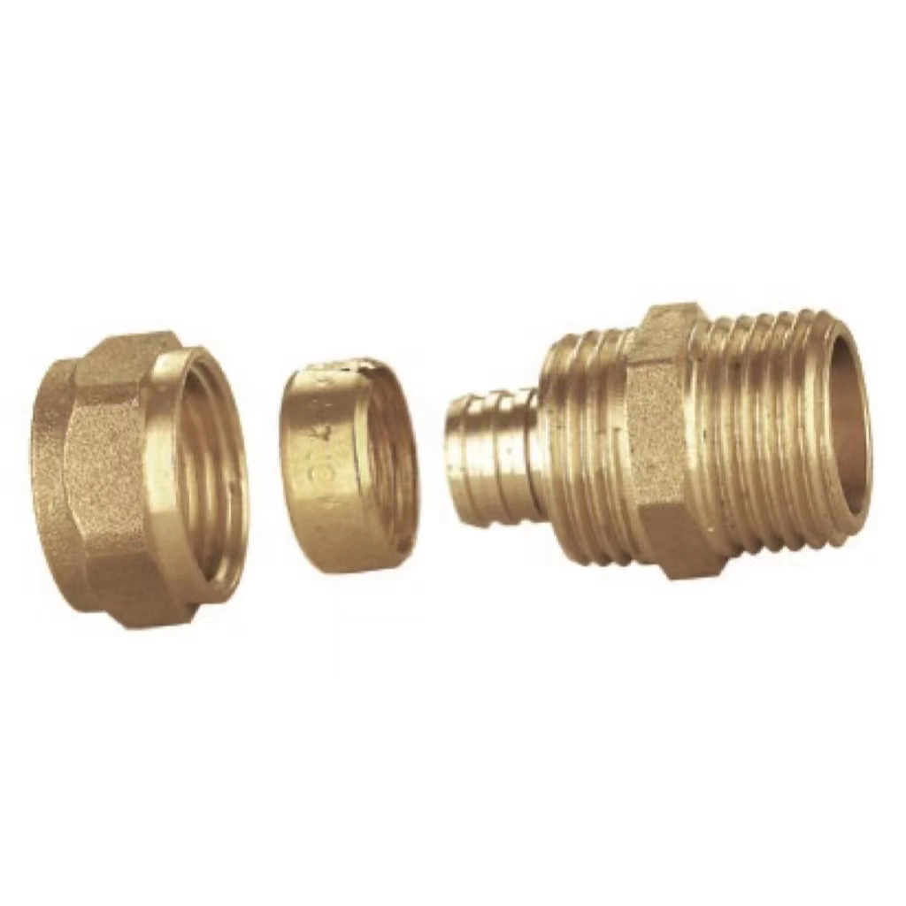 Male Coupler Plumbing Brass Compression Pipe Tube Fittings Valve Brass Pipe Fitting