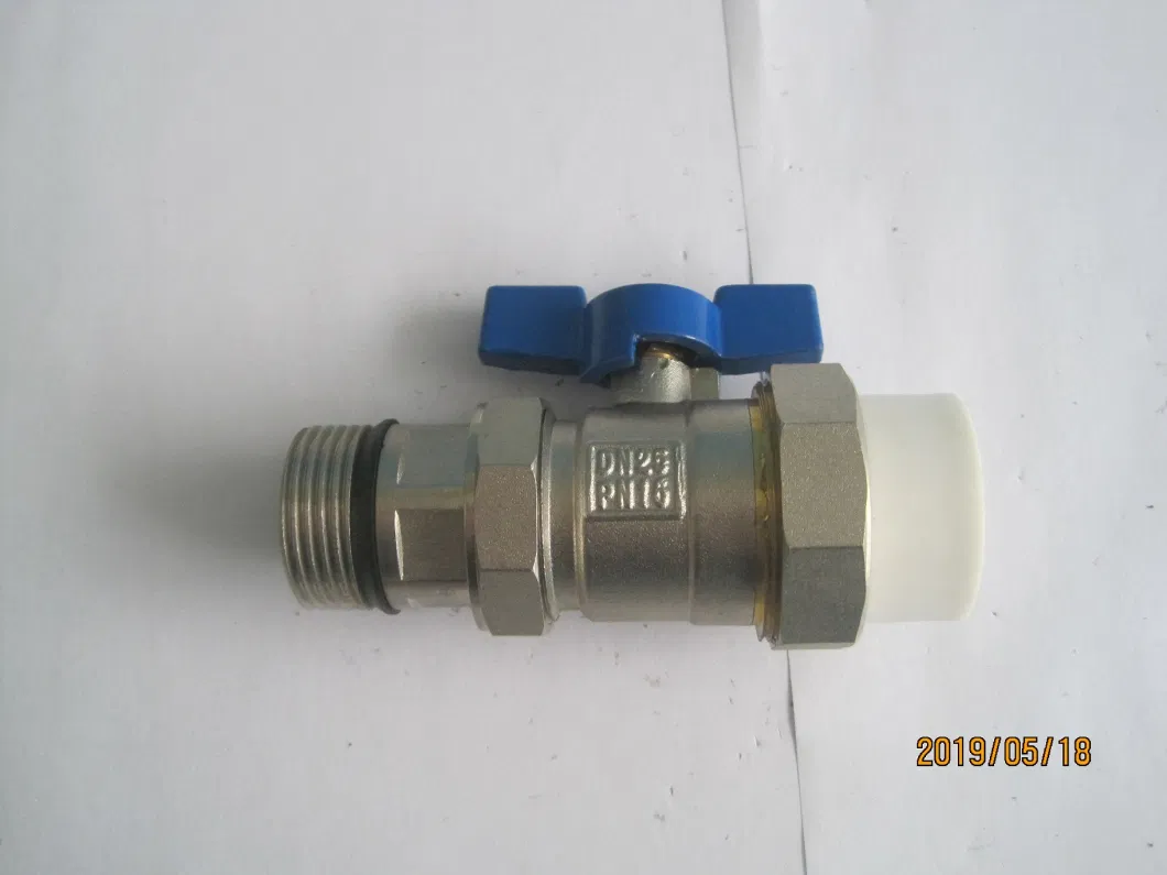 PPR Union Brass Ball Valve with Butterfly Handle