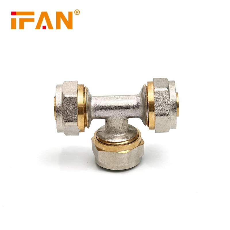 Ifan Pex Brass Fittings Physical Thread Connecting Pex Brass Fitting Equal Tee