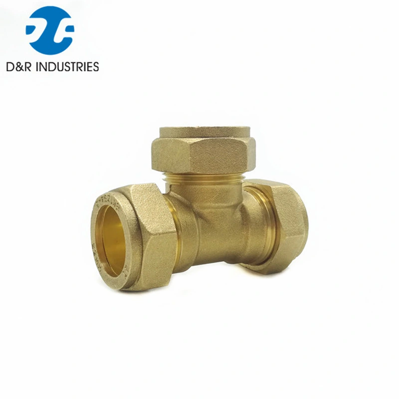 Brass Compression Fittings Copper Tee for Pex Al Pex Pipe