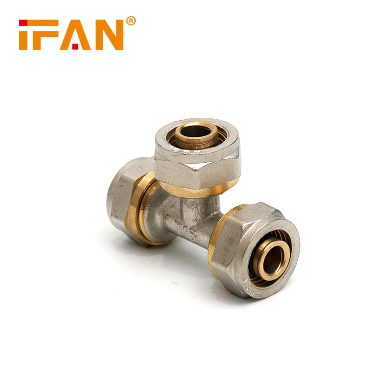 Ifan Pex Brass Fittings Physical Thread Connecting Pex Brass Fitting Equal Tee