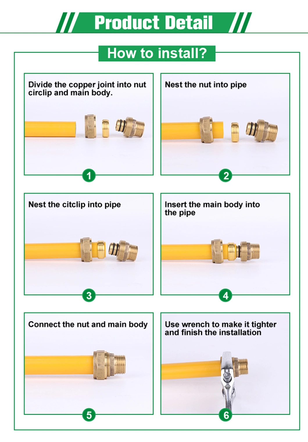 Ifan High Quality Pex Tube Fittings Brass Compression Socket Pex Fittings
