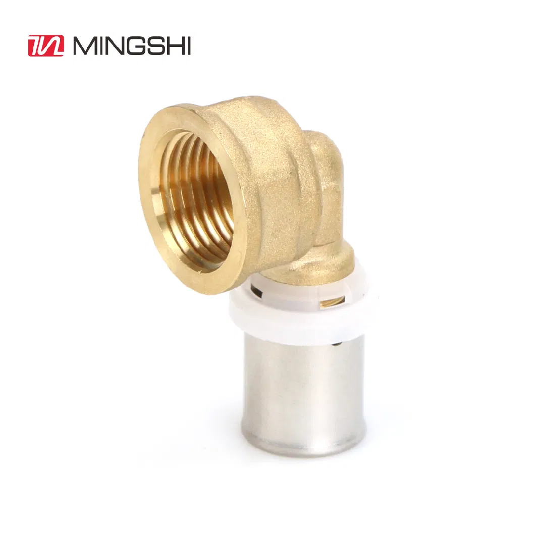 Brass Crimp Pex Fitting Brass Fitting Female Elbow 16*1/2f