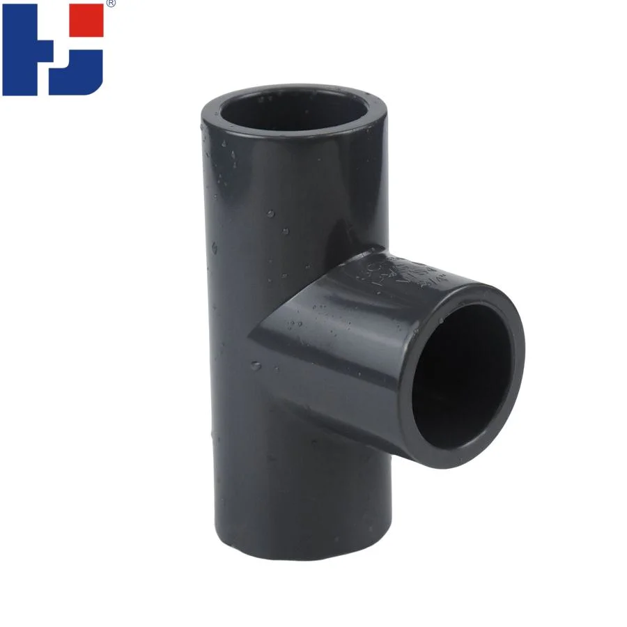 HJ Manufacture Plumbing Fittings Water Supply ASTM D2467 Sch80 PVC-U 1/2 Inch to 4 Inch Equal Tee PVC Pipe Fittings