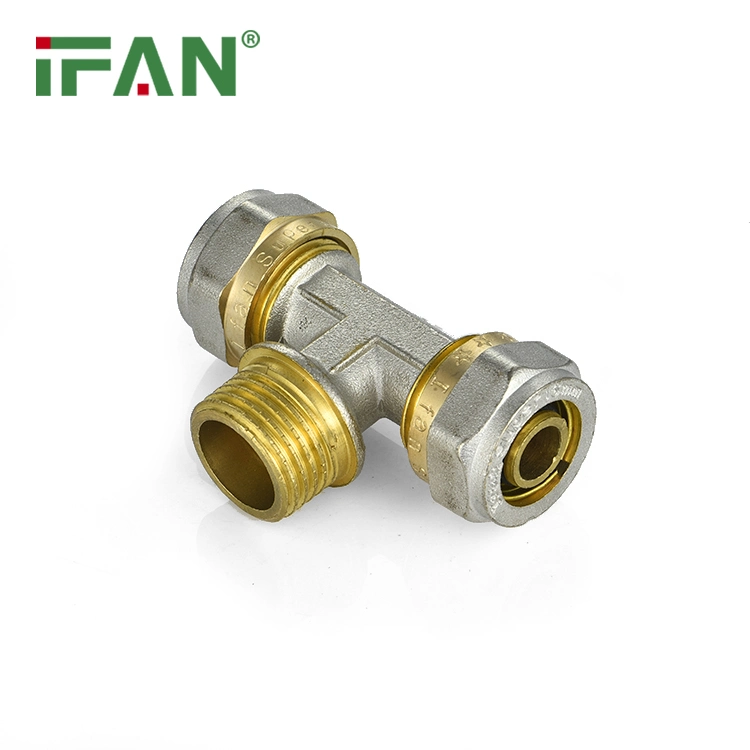 Ifan Brass Pex Pipe Plumbing Fittings 16-32mm Copper Compression Pex Fittings