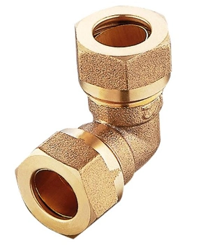 Brass Press Elbow Compression Connector for Water Pipes