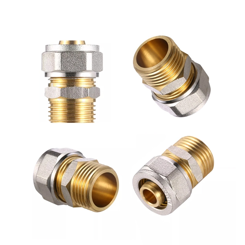 Pex-Al-Pex 1/2&quot; 3/4&quot; 1&quot; Male Female Brass Straight Pipe Fitting Adapter Pipe Fittings for Solar Floor Heating