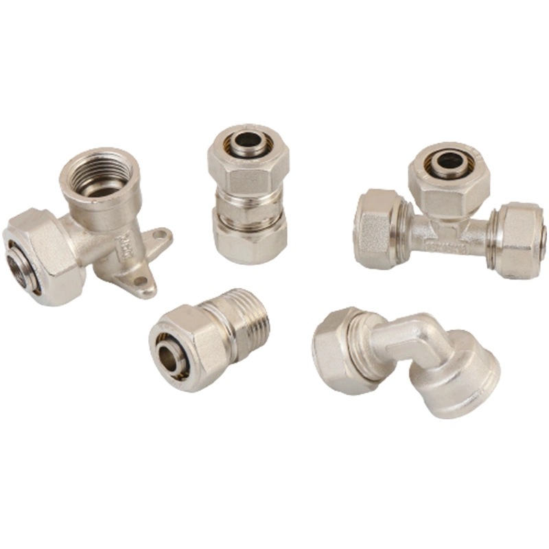 Pex-Al-Pex Brass Compression Fittings with Nickle Plated Straight Nipple Female Fittings