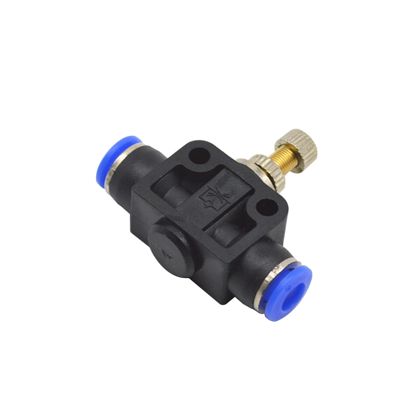 SA Series Pneumatic Compression Pipe Fittings Lsa-4 Lsa-6 Lsa-8 Lsa-10 Lsa-12 Pneumatic Throttle Flow Control Valve