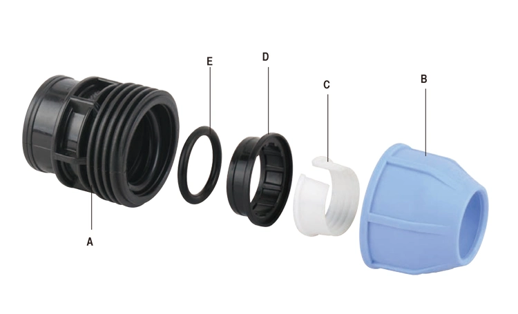 High Quality PP Fitting HDPE Compression Female Threaded Fitting