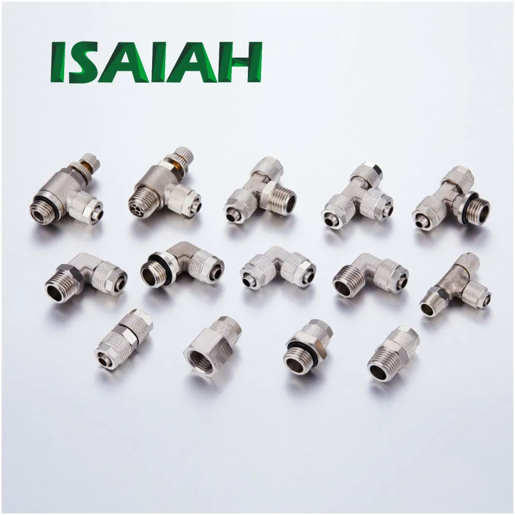 OEM China Supplier Pneumatic Components Copper Push on Air Connector Brass Compression Air Fittings