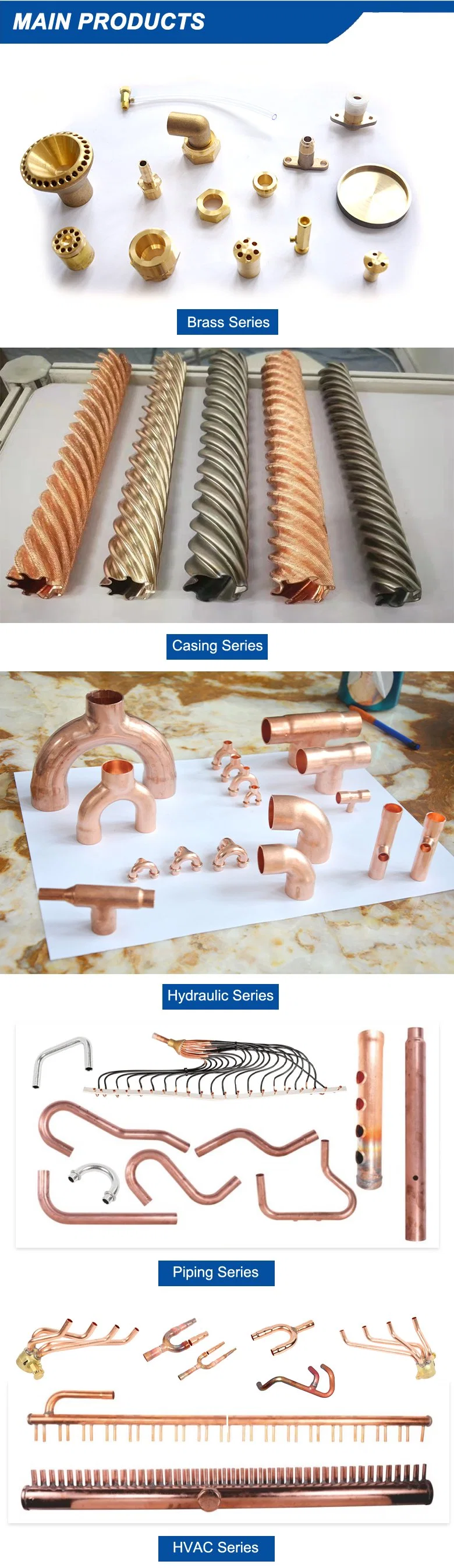 Plumbing Material Connector Male and Female Full Range Size Air Conditioner Copper Press Fittings