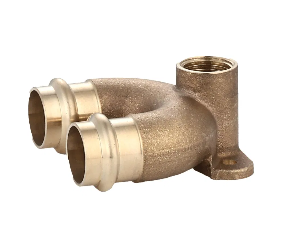 Lead-Free Brass &quot;V&quot; Profile 180 Degree Wall Plated Elbow Press Fit