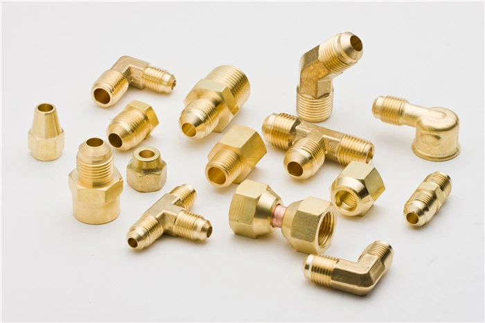 Brass Tube Fitting, Half-Union, 3/8&quot; Flare X 1/4&quot; Male Pipe
