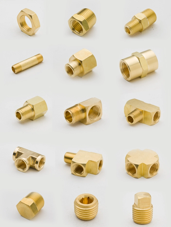 1/4 NPT Brass Pipe Fitting Hex Bushing, Reducer Adapter, Hex Nipple, 90 Degree Barstock Street Elbow Fitting