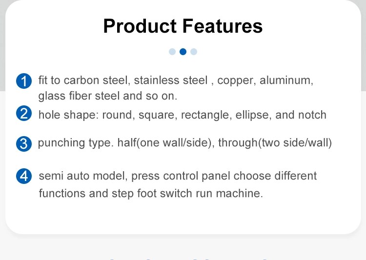 Hydraulic Punching Machines Stainless Steel Pipe Hole Punching Single-Head Punch Presses